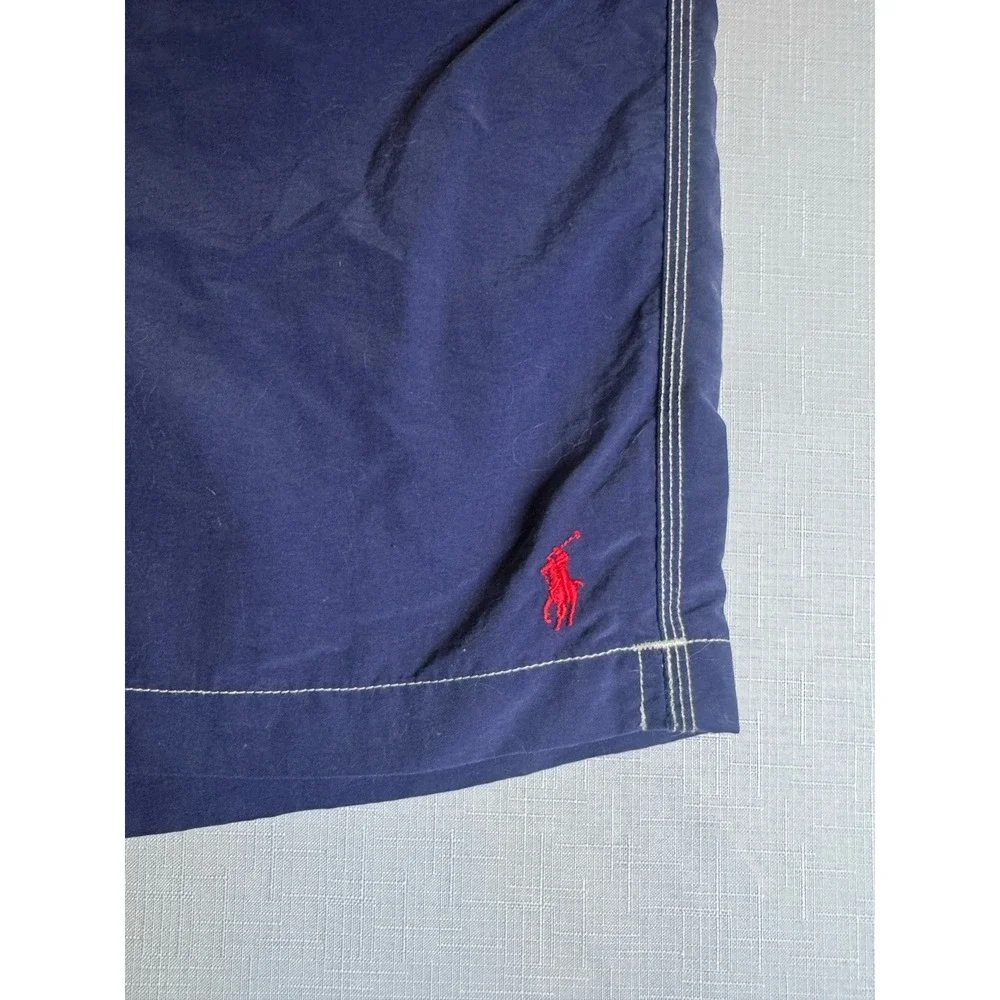 Vintage Y2K‎ Ralph Lauren Polo Swim Trunks Board Shorts Navy Blue Size XXL 2XL - Picture 5 of 9